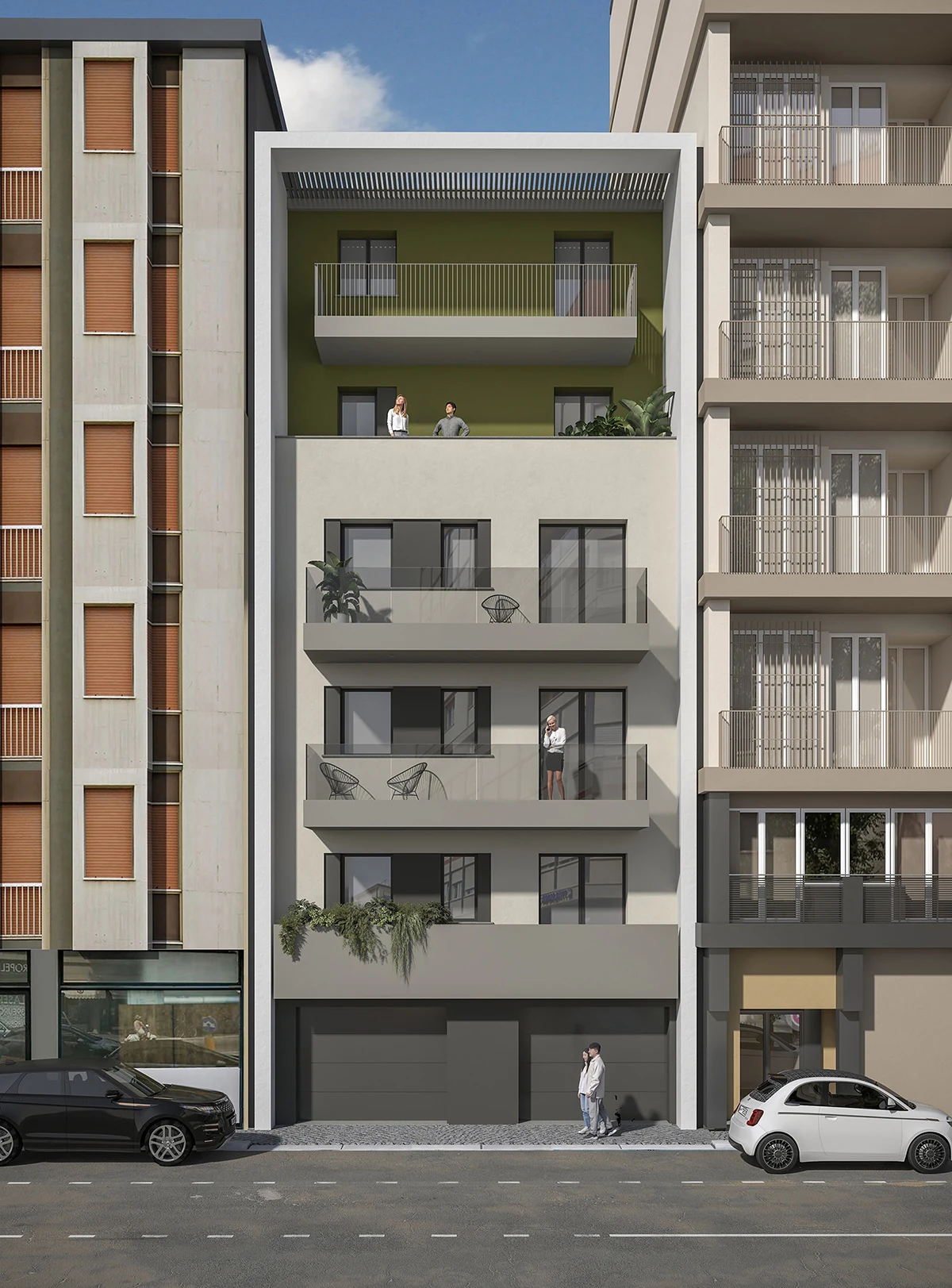 Prospetto esterno completo della Residenza Bramante, vista 3