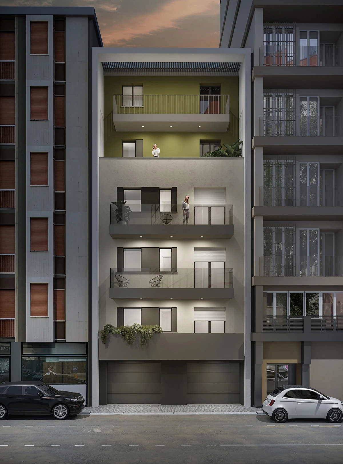Prospetto esterno completo della Residenza Bramante, vista 4